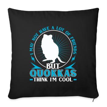 Quokka find me cool marsupial Quokka - Sofa pillowcase 17,3'' x 17,3'' (45 x 45 cm) - black - Front