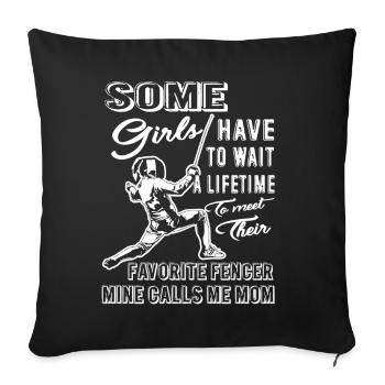 Fencing Fencer Mom - Sofa pillowcase 17,3'' x 17,3'' (45 x 45 cm) - black - Front