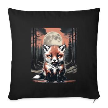 Forest Animals Fox Foxes Fairy Tales Children Child - Sofa pillowcase 17,3'' x 17,3'' (45 x 45 cm) - black - Front