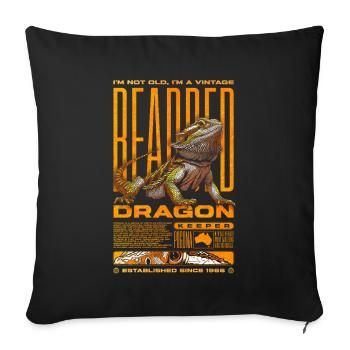 Bartagame Reptilienhüter Geburtstag Geboren 1966 - Sofakissenbezug 45 x 45 cm - Schwarz - Vorne