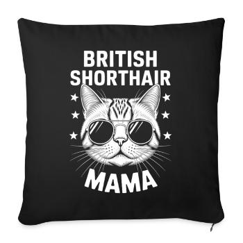 British Shorthair Dire Drôle de Chats Cadeau - Housse de coussin décorative 45 x 45 cm - noir - Devant