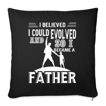I Became A Father Funny Father's day - Sofa pillowcase 17,3'' x 17,3'' (45 x 45 cm) - black - Front