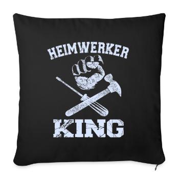Grand-père bricolage King Crafter Papa Hommes Fête des pères - Housse de coussin décorative 45 x 45 cm - noir - Devant