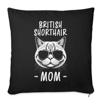British Shorthair Dire Drôle de Chats Cadeau - Housse de coussin décorative 45 x 45 cm - noir - Devant