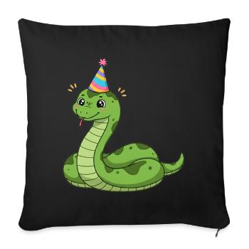 Animal Cartoon Party Snake - Sofa pillowcase 17,3'' x 17,3'' (45 x 45 cm) - black - Front