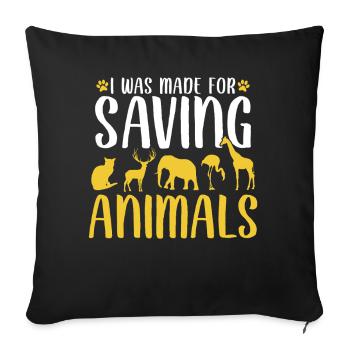 J’étais fait pour sauver le sauvetage des animaux drôle - Housse de coussin décorative 45 x 45 cm - noir - Devant
