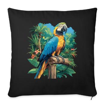 Parrot Parrot Parrot - Sofa pillowcase 17,3'' x 17,3'' (45 x 45 cm) - black - Front