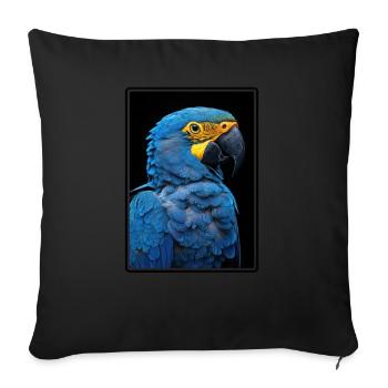 Parrot Parrot Parrot - Sofa pillowcase 17,3'' x 17,3'' (45 x 45 cm) - black - Front