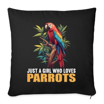 Parrot Parrot Parrot - Sofa pillowcase 17,3'' x 17,3'' (45 x 45 cm) - black - Front