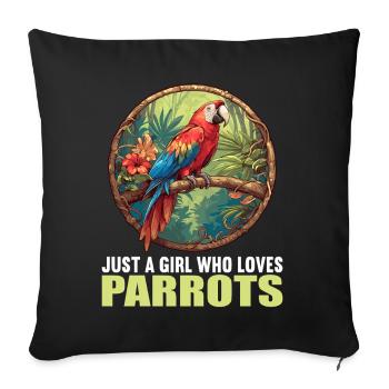 Parrot Parrot Parrot - Sofa pillowcase 17,3'' x 17,3'' (45 x 45 cm) - black - Front