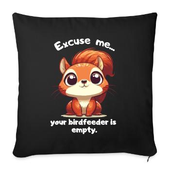 Garden Squirrel Gardener Gardener Birdseed - Sofa pillowcase 17,3'' x 17,3'' (45 x 45 cm) - black - Front