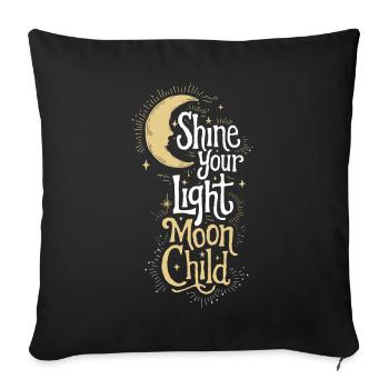 Enfant de la lune Lunatique Gothique Sorcière Lunaire Amant - Housse de coussin décorative 45 x 45 cm - noir - Devant