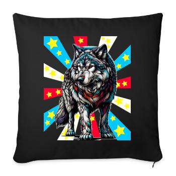 Tattoo Wolf Wolves - Sofa pillowcase 17,3'' x 17,3'' (45 x 45 cm) - black - Front