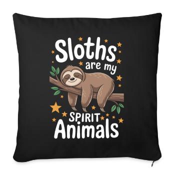 Sloth Saying, Sloths, Funny, Sloth Gift - Sofa pillowcase 17,3'' x 17,3'' (45 x 45 cm) - black - Front