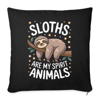 Sloth Saying, Sloths, Funny, Sloth Gift - Sofa pillowcase 17,3'' x 17,3'' (45 x 45 cm) - black - Front