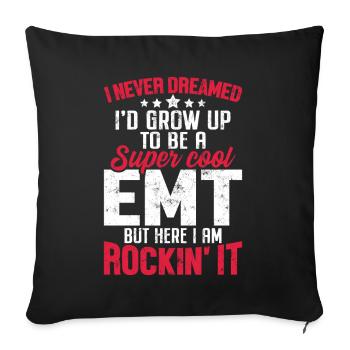 Funny EMT Emergency Medical Technician Healthcare - Sofa pillowcase 17,3'' x 17,3'' (45 x 45 cm) - black - Front