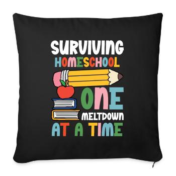 Survive Homeschool A Breakdown After - Sofa pillowcase 17,3'' x 17,3'' (45 x 45 cm) - black - Front