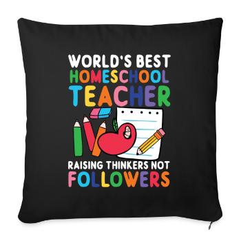 World's Best Homeschool Teacher - Raising - Sofa pillowcase 17,3'' x 17,3'' (45 x 45 cm) - black - Front