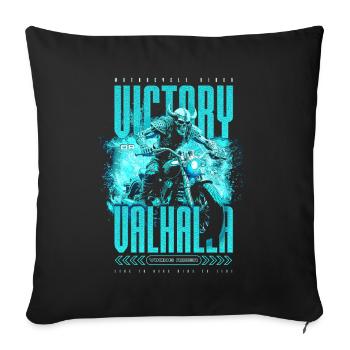 Motorcycle Norse Viking Victory Or Valhalla - Sofa pillowcase 17,3'' x 17,3'' (45 x 45 cm) - black - Front