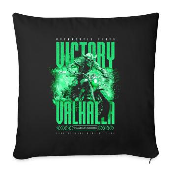 Motorcycle Norse Viking Victory Or Valhalla - Sofa pillowcase 17,3'' x 17,3'' (45 x 45 cm) - black - Front