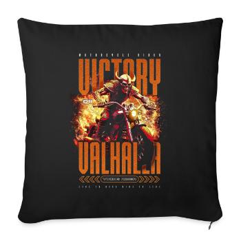 Motorcycle Norse Viking Victory Or Valhalla - Sofa pillowcase 17,3'' x 17,3'' (45 x 45 cm) - black - Front