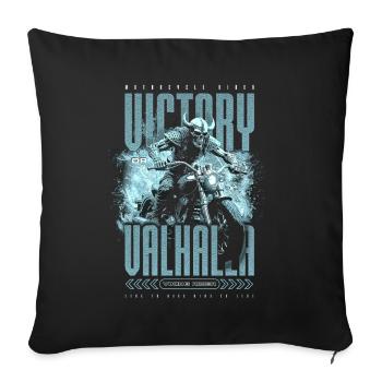 Motorrad Nordische Wikinger Sieg Oder Walhalla - Sofakissenbezug 45 x 45 cm - Schwarz - Vorne