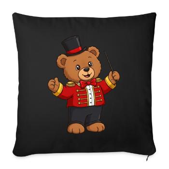 Teddy Bear Circus Director - Sofa pillowcase 17,3'' x 17,3'' (45 x 45 cm) - black - Front
