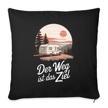 Der Weg ist das Ziel - Sofakissenbezug 45 x 45 cm - Schwarz - Vorne