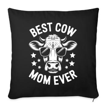 vache disant vaches fermier drôle vache cadeau - Housse de coussin décorative 45 x 45 cm - noir - Devant
