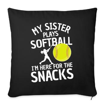 Funny Softball Saying Siblings - Sofa pillowcase 17,3'' x 17,3'' (45 x 45 cm) - black - Front