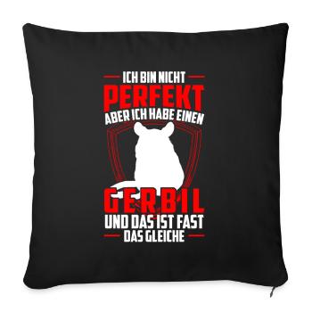 Gerbille m’aime de toute façon Gerbille rongeur - Housse de coussin décorative 45 x 45 cm - noir - Devant