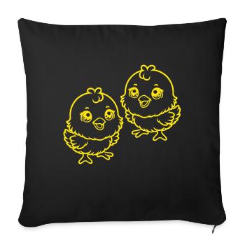 Easter Chick Kids Child Retro Vintage - Sofa pillowcase 17,3'' x 17,3'' (45 x 45 cm) - black - Front