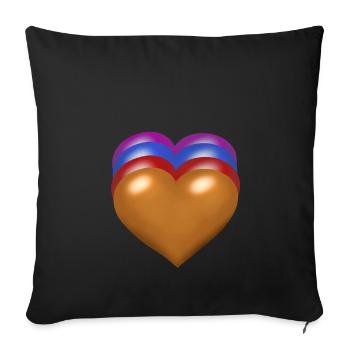 Coeur Coeurs Saint-Valentin Saint-Valentin - Housse de coussin décorative 45 x 45 cm - noir - Devant