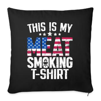 C’est ma viande fumant griller drapeau américain - Housse de coussin décorative 45 x 45 cm - noir - Devant