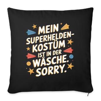 Le costume de super-héros est dans la blanchisserie Carnaval Cologne - Housse de coussin décorative 45 x 45 cm - noir - Devant