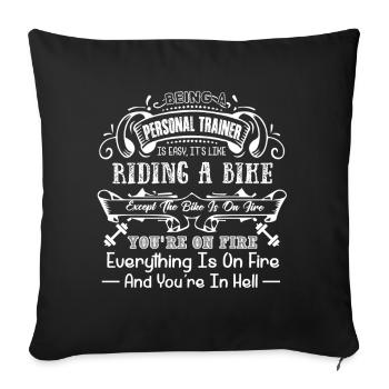 Being A Personal Trainer Is Easy - Sofa pillowcase 17,3'' x 17,3'' (45 x 45 cm) - black - Front