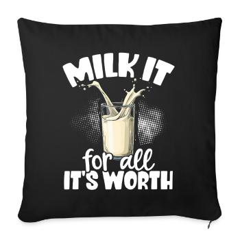 Lactose tolerant Milk lovers Cheese lovers - Sofa pillowcase 17,3'' x 17,3'' (45 x 45 cm) - black - Front