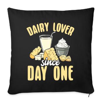 Lactose tolerant Milk lovers Cheese lovers - Sofa pillowcase 17,3'' x 17,3'' (45 x 45 cm) - black - Front