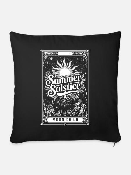 Mystical Boho Sun Floral Summer Solstice Tarot Car - Sofakissenbezug 45 x 45 cm - Schwarz
