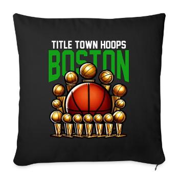 TITLE TOWN HOOPS - BASKETBALL - Sofa pillowcase 17,3'' x 17,3'' (45 x 45 cm) - black - Front