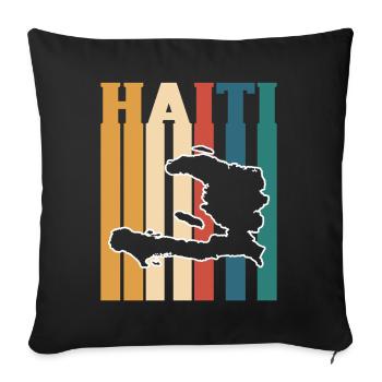 Vacances Haïti Caraïbes - Housse de coussin décorative 45 x 45 cm - noir - Devant
