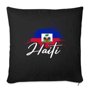 Vacances Haïti Caraïbes - Housse de coussin décorative 45 x 45 cm - noir - Devant