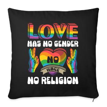 Contre le racisme ! Pour la politique, les droits de l’homme, l’amour - Housse de coussin décorative 45 x 45 cm - noir - Devant