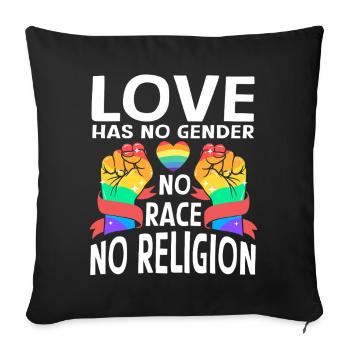 Love, Statement for Love, Equality and - Sofa pillowcase 17,3'' x 17,3'' (45 x 45 cm) - black - Front
