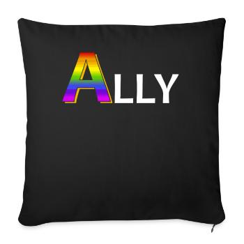 Ally LGBTQ Inspirational Pride Month Queer - Housse de coussin décorative 45 x 45 cm - noir - Devant