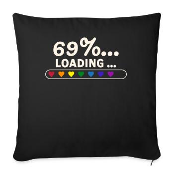 69 pour cent Loading Bar Drôle LGBTQ Gay Pride - Housse de coussin décorative 45 x 45 cm - noir - Devant