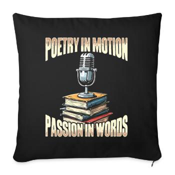 Poetry Slam Rhyme Slam Poetry Poet Poems - Sofa pillowcase 17,3'' x 17,3'' (45 x 45 cm) - black - Front