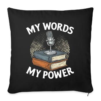 Poetry Slam Rhyme Slam Poetry Poet Poems - Sofa pillowcase 17,3'' x 17,3'' (45 x 45 cm) - black - Front