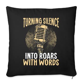 Poetry Slam Rhyme Slam Poetry Poet Poems - Sofa pillowcase 17,3'' x 17,3'' (45 x 45 cm) - black - Front