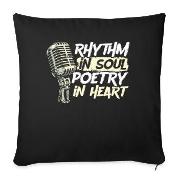 Poetry Slam Rhyme Slam Poetry Poet Poems - Sofa pillowcase 17,3'' x 17,3'' (45 x 45 cm) - black - Front